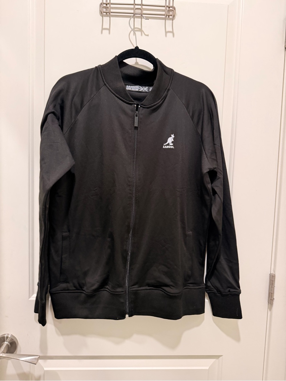 Kangol Men's Black Full Zip Bomber Jacket 'From The Jump' Embroidered